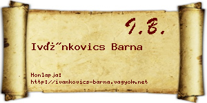 Ivánkovics Barna névjegykártya