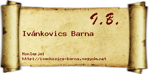 Ivánkovics Barna névjegykártya