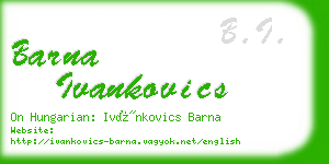 barna ivankovics business card